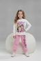 Character Printed Combed Cotton Jacket - Combed Cotton Sweatshirt - Combed Cotton Pants Girls' 3-Piece Set 261010 - 3