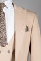 3 button flat vest suit beige - 4