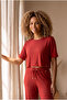 Women's Comfortable Cut Basic Crop Burgundy