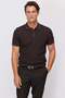 Men's Textured Knitwear Polo Neck T-Shirt