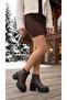 Comfortable High Heeled Women's Boots with Side Zipper and Buckle Detail - 6