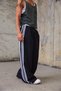 Men's Striped Detailed Loose Baggy Trousers - 3