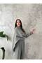 Women's Shawl Cape Detailed Long Sleeve Wide Leg Pants - 5