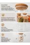 Set of 6 900 ml Glass Jars with Wooden Lids |   Spice & Food Storage Container - 5