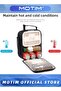 Picnic Bag Solid Portable Insulated Thermal Cooler Lunch Bag, Black - 5