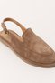 Sorelia Women's Genuine Suede Leather Buckle Closed Toe Sandals Tobacco - 3
