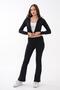 Women's Zipper Closure Plain Three Thread Tracksuit Set 265094 - - 3