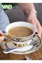 2PCS Coffee and Saucer Set With Spoon Thin Through Bone China Hand-painted Gold Black Tea Teacup Afternoon Teacup and Saucer Spoon Set - 3
