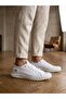 White Textile Rubber Laced Men's Sneaker