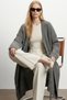 Nuzha Soft Textured Comfortable Fit Low Long Sleeve Knitwear Women's Cardigan & Jacket & Hijab Cardigan - Smoked - 3