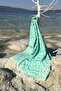 100% Cotton Peshtamal - Spa & Beach - Green with Baroque Pattern - 90X170 cm