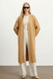 Nuzha Soft Textured Comfortable Fit Low Long Sleeve Knitwear Women's Cardigan & Jacket & Hijab Cardigan - Camel - 6