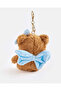 Girls Brown Teddy Bear Bag Charm With Blue Bow - 5