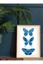 Blue Butterflies One Piece Wooden Framed Painting - 2