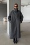Mng Model Anthracite Long Lined Premium Quality Non-Pilling Comfortable Fit Women's Cashmere Coat