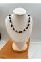 Gold and Navy Blue Bead Detail Necklace - 2