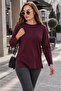 Women's Crew Neck Tunic with Slit Detail 265195 -