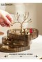 3 Layers Rotating Heart Shape Jewelry Organizer Box with Deer Decor Clear Acrylic Waterproof and Dustproof Jewelry Display Case with Cover Jewelry Tray Case for Rings, Earrings, Bracelets - 5