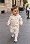 Boy's 2-Piece Hooded Set - 100% Natural Cotton - Beige