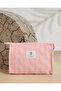 Women Pink Quilted Cosmetic Pouch