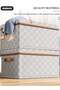 2 Pack Closet Storage Box with Lid and Handle, Stackable Wardrobe Clothes Organizer, Foldable - 6