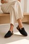 Sorelia Women's Genuine Suede Leather Buckle Closed Toe Sandals Black - 4