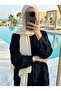Women's Hijab Tassel Buttoned Long Sleeve Shirt Tunic - 2