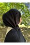 Hijab Cotton Soft Textured New Big Loop Pattern Jacquard Shawl Black - 3