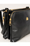 Women's Black 3-Compartment Soft Textured Leather Shoulder and Crossbody Bag with Gold Accessories and Adjustable Strap - 4