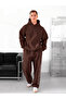 Unisex Women's and Men's Oversized 3-Yarn Hooded Sweatshirt and Baggy Sweatpants with Printed Sleeves and Legs - 2