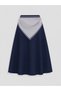 Alita City Lcw Modest Navy Blue Plain Midi Women's Skirt with a Difference - 5