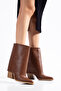 Women's Western Cowboy Boots Pointed Toe Flat Design Thick Heeled Vegan Faux Leather - 2