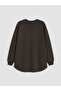 Brown Crew Neck Women's Sweatshirt Tunic - 7