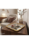 Gold Embellished Stainless Square Presentation and Serving Tray 23X23 cm – Decorative Tea Coffee Turkish Delight Serving Tray - 2