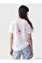 Xside White Printed 100% Cotton Women's T-Shirt - 4