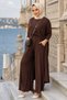 Triple Combed Cotton Suit Brown Hm2954 - 3