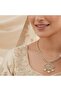 Women's 3-Piece Elegant Jewelry Set with White Stone Necklace, Earrings, and Green Red White Stone Watch - 3