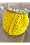Handmade Yellow Crochet Coin Purse Knitted Mini Women's Wallet with Pearl Clip - 5