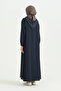 Sequin Mesh Detailed Ferace - Navy Blue - 4