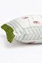 Sage Striped Pink Wildflower Patterned Decorative Fringed Throw Pillow Cover - 5