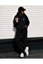 Unisex Women's and Men's Movement Printed Oversize 3 Thread Hooded Sweatshirt and Baggy Sweatpants