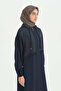 Sequin Mesh Detailed Ferace - Navy Blue - 2