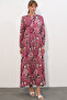 Women's Patterned Long Hijab Dress 1155 - Powder - 3