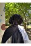 Hijab Cotton Soft Textured New Big Loop Pattern Jacquard Shawl Black - 4
