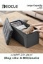 Folding Storage Ottoman Bench for Living Room Foot Rest Seat Storage Bench Footrest Stool with Padded Seat for Bedroom Linen Fabric Chest Padded Seat Holds up to 350lbs (76*38*38CM) - 3