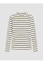 Lcw Modest Green Stand Collar Striped Women's Bodysuit - 5