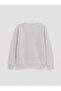 Xside Gray Embroidered Oversize Women's Thick Sweatshirt - 6