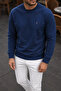 Men's Indigo Basic Crew Neck Relaxed Sweatshirt - 4