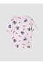 Lcw Kids Pink Stitch Printed Girls' Shorts Pajama Set - 4