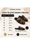 Marigold Women's Stoned Buckle Leopard Patterned Velvet Look Closed Toe Flat Sole Mule Slippers - 5